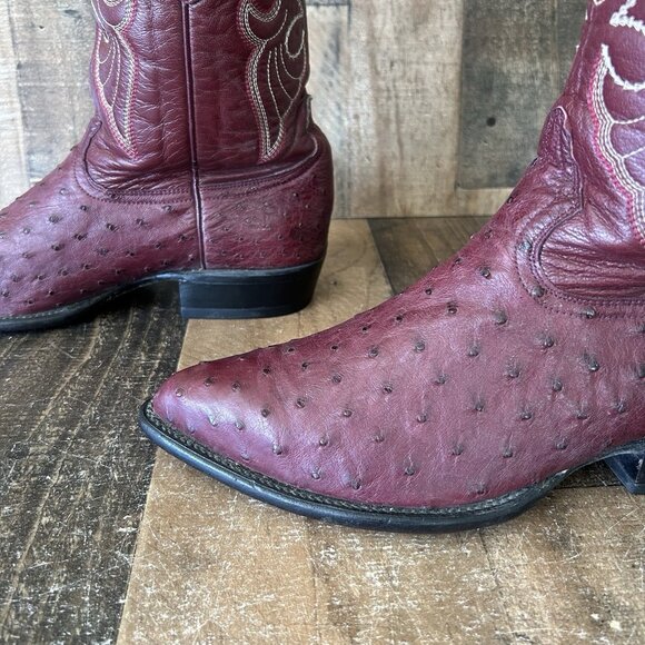 Los Altos Full Quill Ostrich Western Cowboy Boots Mens 10 EE - Picture 4 of 12
